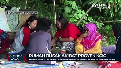 Belasan rumah rusak parah akibat proyek terowongan KCIC