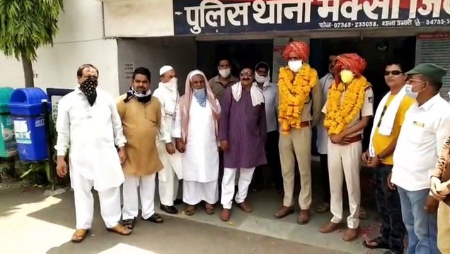 मक्सी थाने पर नए टीआई का हुआ भव्य स्वागत, पुराने टीआई को दी विदाई