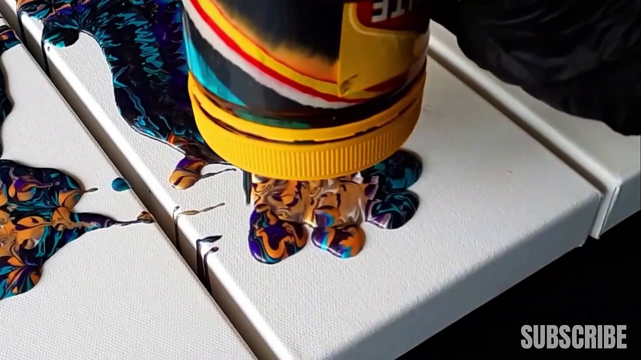 Vegemite Anyone - Acrylic Pouring with a Holey Vegimite Lid - Aussie Style!