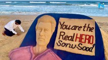 You are the real hero: Sudarsan Pattnaik pays tribute to Sonu Sood with sand art