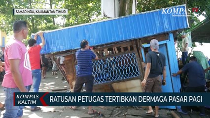 Ratusan Petugas Gabungan Tertibkan Dermaga Pasar Pagi