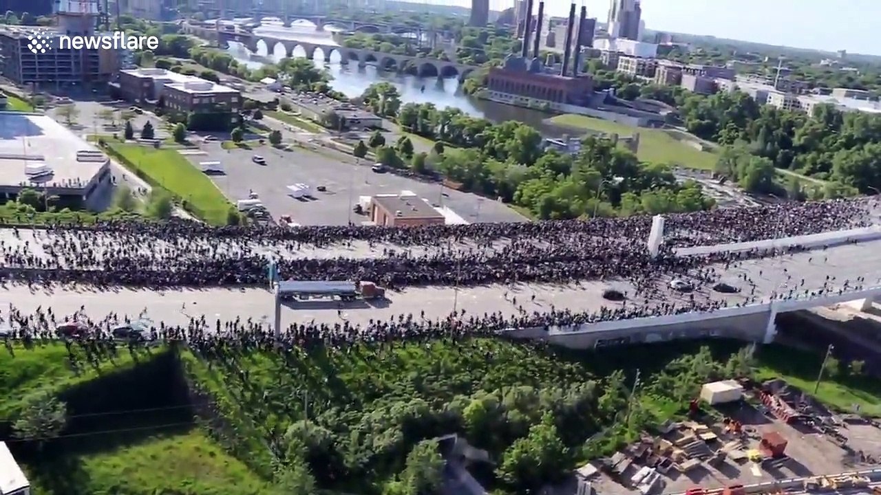 Moment man drives tanker truck into a crowd of Minneapolis protesters