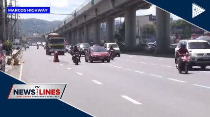 Light traffic along Marcos Highway on GCQ day-1