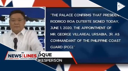 Pres. #Duterte appoints Vice Admiral Ursabia as PCG Chief