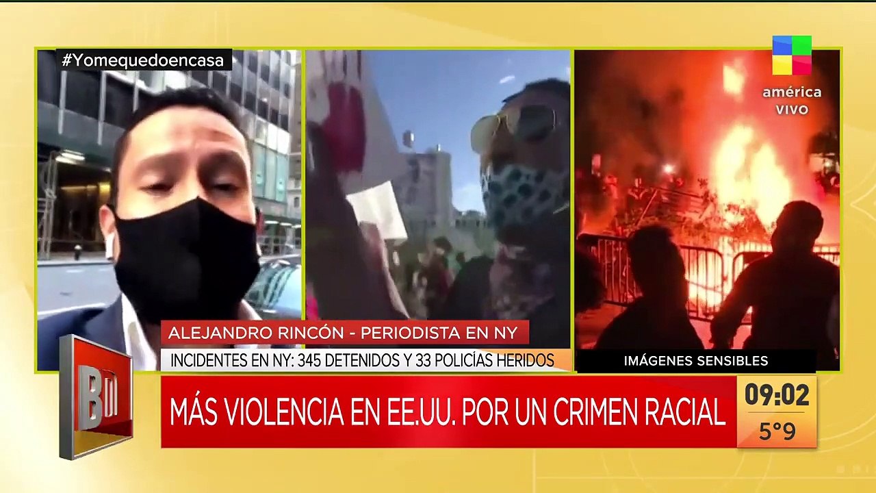 Multitudinarias protestas, toque de queda, saqueos y violencia por un crimen racial en EE.UU.