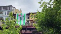 Bursaspor'un 57. kuruluş yıl dönümüne dev bayraklı kutlama