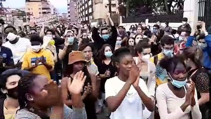 Protesta al consolat dels Estats Units a Barcelona