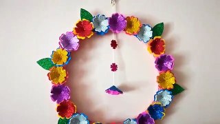 DIY wall hanging from glitter sheet - easy home decoration idea
