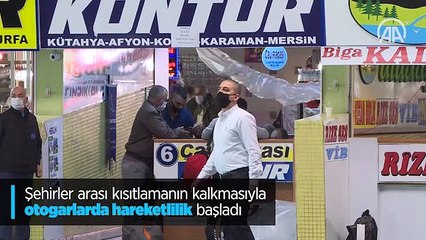 Kısıtlamanın kalktığı ilk günde otogarlarda hareketlilik yaşandı
