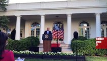Trump konuşurken, Beyaz Saray önündeki çatışmanın sesleri duyuluyor