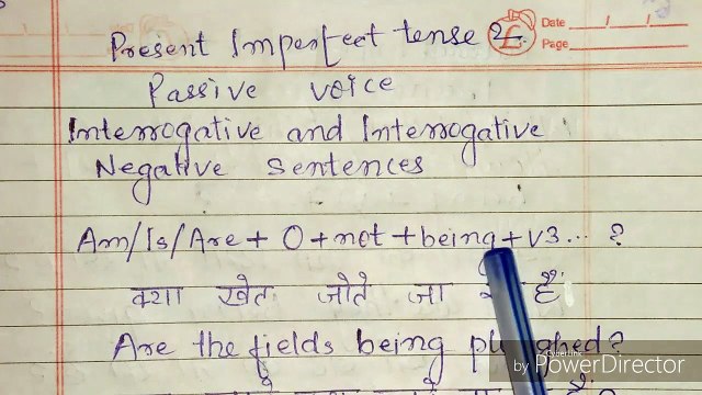 present imperfect tense passive voice in hindi, Passive voice of present imperfect tense in hindi,How to learn passive voice in hindi,Passive voice explaine interrogative and interrogative negative hindi sentences explained in hindi with examples