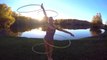 Girl Shows Amazing Moves and Tricks While Spinning Multiple Hula Hoops at Once