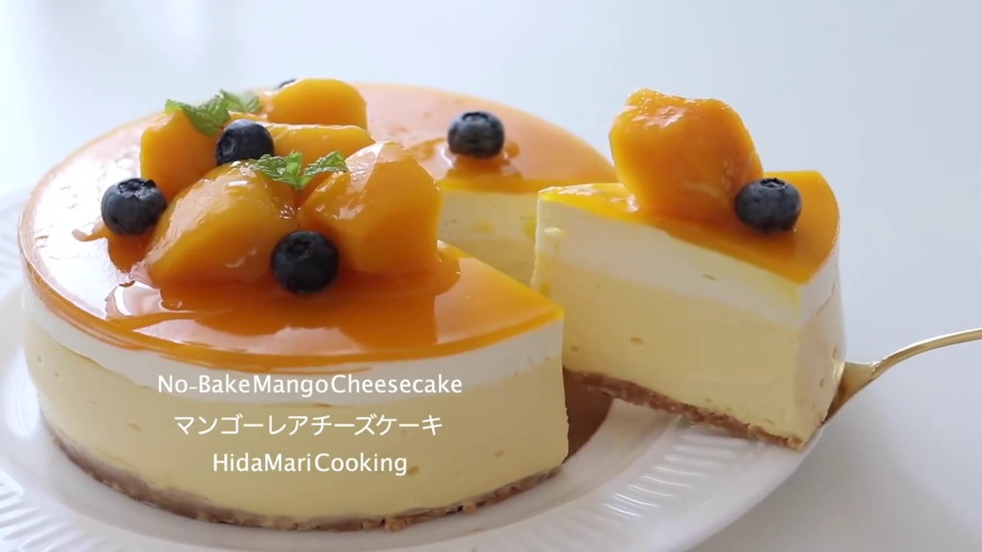 No Bake Mango Cheesecake Eggless Without Oven マンゴーレアチーズケーキの作り方 Hidamari Cooking Video Dailymotion