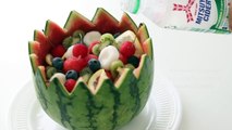 スイカ丸ごと白玉フルーツポンチ＆そのまんまスイカバー Watermelon shiratama fruit punch｜HidaMari Cooking