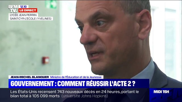Jean-Michel Blanquer: Nous visons une rentrée progressive (...) et espérons un million de collégiens