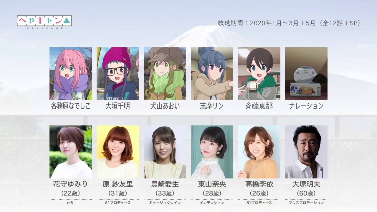 へやキャン△の声優さんたちは、こんな顔！