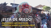 Con terroríficas máscaras educan sobre el coronavirus