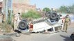vehicles overturned after accident at mandore area in jodhpur
