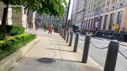 Heavy military presence as National Guard patrol Philadelphia during George Floyd protests