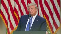 USA - FLOYD: President Donald Trump makes remarks in the Rose Garden regarding the protests across in the country following the death of George Floyd.