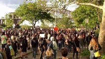 Peaceful protest for George Floyd in Astoria Park New York City