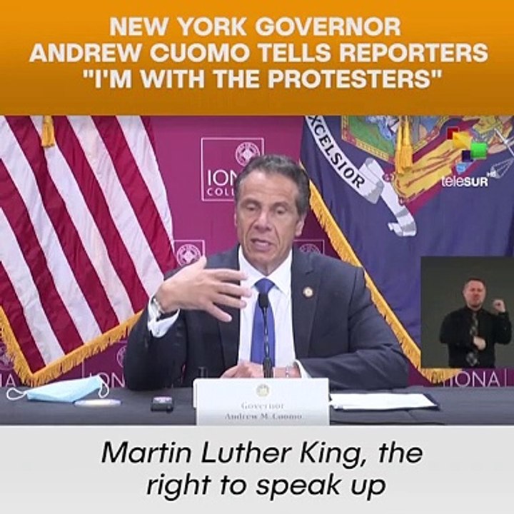 New York Governor Andrew Cuomo Tells Reporters I am with Protesters