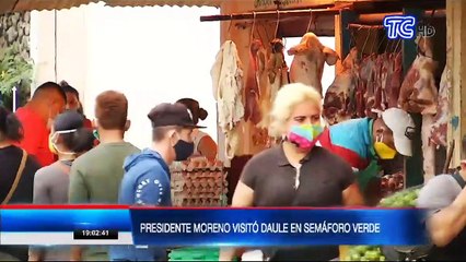 Presidente Lenín Moreno visitó Daule, primer cantón del Guayas en pasar a semáforo verde