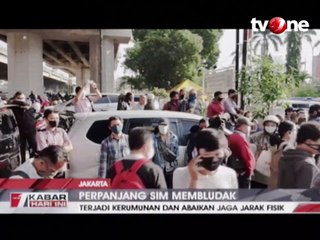 Perpanjang SIM Membludak, Jaga Jarak Diabaikan
