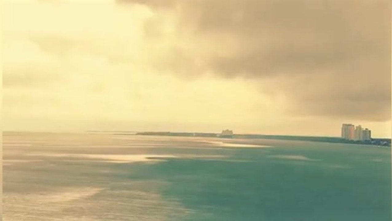 Storm clouds roll through the bay