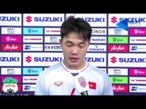 Xuân Trường trả lời cực khiêm tốn sau chiến thắng 3 - 0 trước Lào tại AFF CUP 2018 | HAGL Media