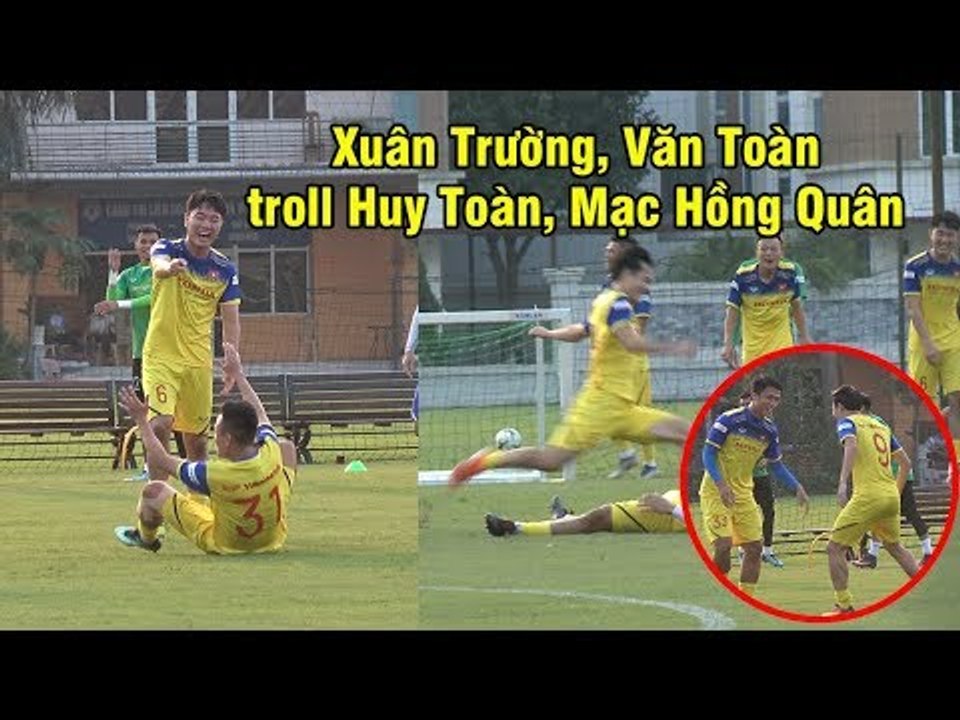 Xuân Trường cười híp mắt, Văn Toàn nhảy nhót khi thấy Huy Toàn, Mạc Hồng Quân làm sai | HAGL Media