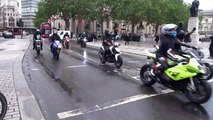 Convoy of motorcyclists head to Whitehall to join Black Lives Matter march