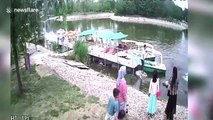 Chinese man jumps into pond regardless of backache to rescue drowning teens