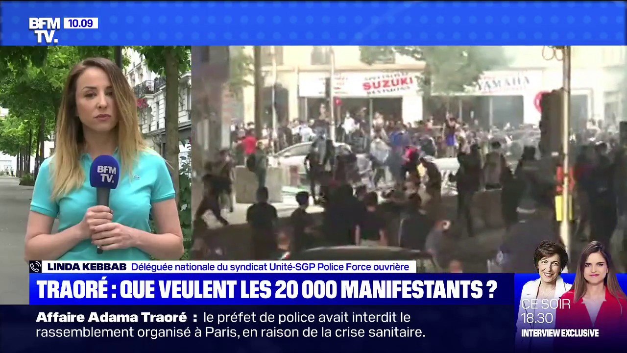 Linda Kebbab (syndicat Unité-SGP Police Force ouvrière) sur la manifestation pour Adama Traoré: "Le problème, c'est comment 23.000 jeunes n'ont plus confiance dans les institutions"