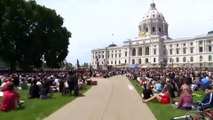 Protesters stage a sit-in outside the Minnesota State Capitol