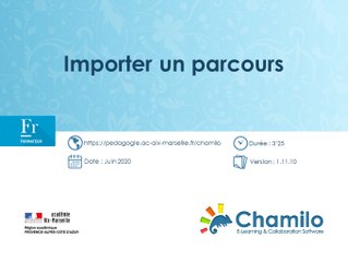 Chamilo - Importer un parcours