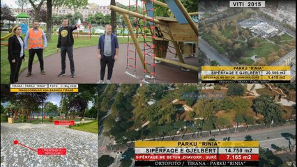 Ora News - Zhupa denoncon projektin e parkut Rinia: 6 mijë m2 sipërfaqe e gjelbërt u mbush me beton
