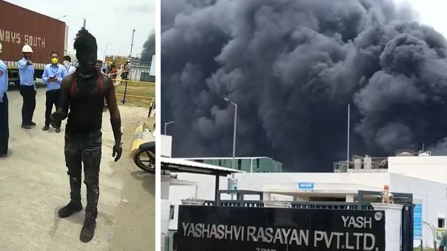 VIDEO: दहेज की केमिकल फैक्ट्री में ब्लास्ट, भीषण आग से मची चीख-पुकार, 15 झुलसे