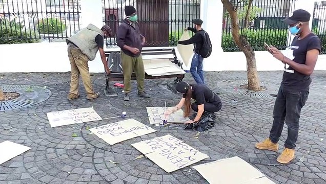 Black Lives Matter supporters gather in Cape Town in solidarity with George Floyd protesters