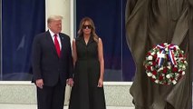 Donald Trump 'tells Melania to smile' at Saint John Paul II National Shrine in Washington