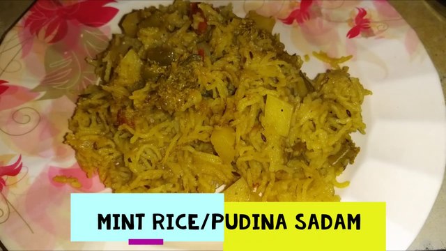 Pudina Rice/Pudina Sadham/Mint Briyani/Mint Rice/Variety Rice Recipes/lunch box ideas for kids