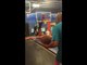 Guy Fails and Falls While Playing Basket Ball in Trampoline Park