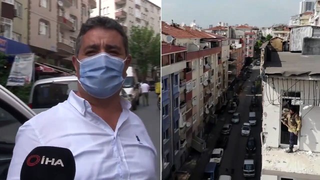 Güngören’de 5 Katlı Bir Binanın Teras Katındaki Duvar Yıkıldı