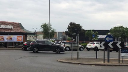 Giant queue at the newly reopened Aylesbury Bicester Road McDonald's drive-thru
