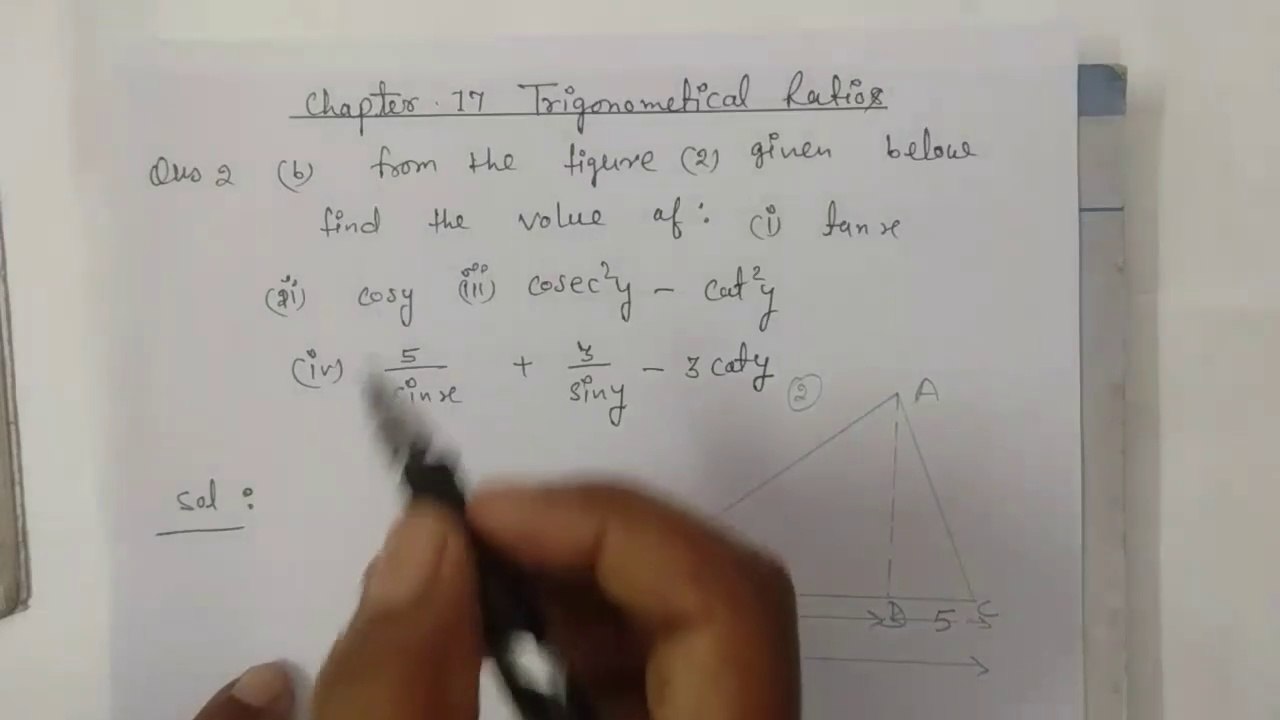 Chapter 17 Trigonometrical ratios question 2. B Sol