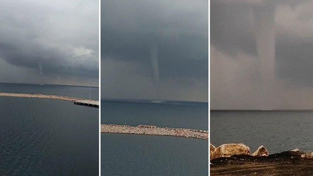 Çanakkale’de hortum anı cep telefonu kamerasında