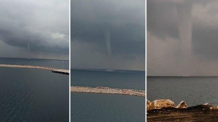 Çanakkale’de hortum anı cep telefonu kamerasında