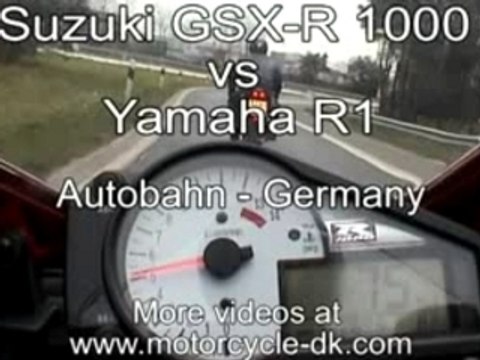 Race-Yamaha R1 vs Suzuki GSX-R 1000 Street Racing Motorcycle