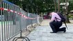 Man kneels at park where HK usually holds Tiananmen vigils