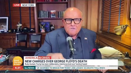 Rudy Giuliani vs Piers Morgan - Rudy lowers tone rants at Piers SUCKED UP